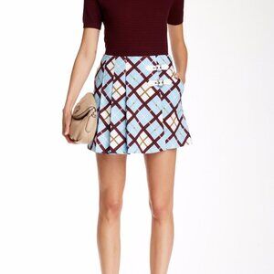 Marc By Marc Jacobs Multi Color Pleated Stretch Poplin Skirt (size 4)